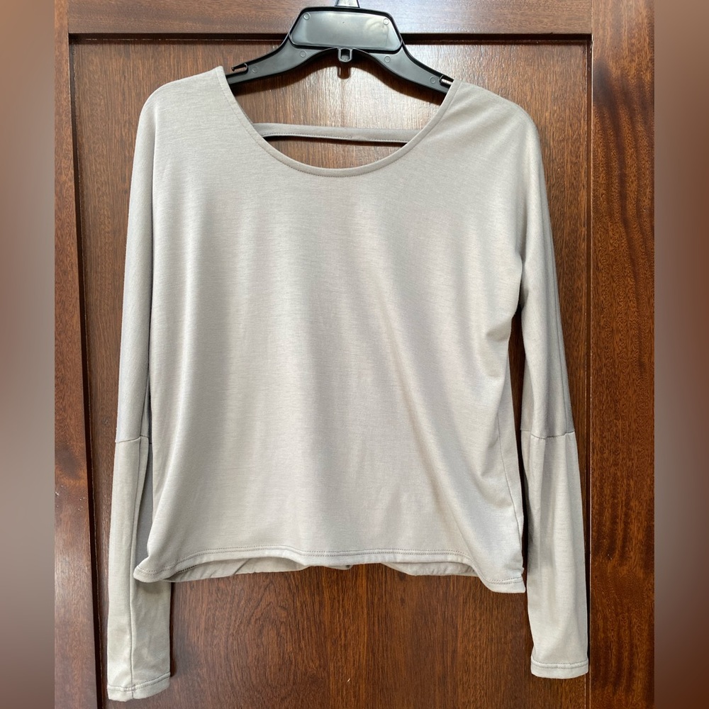 Open back draped long sleeve too